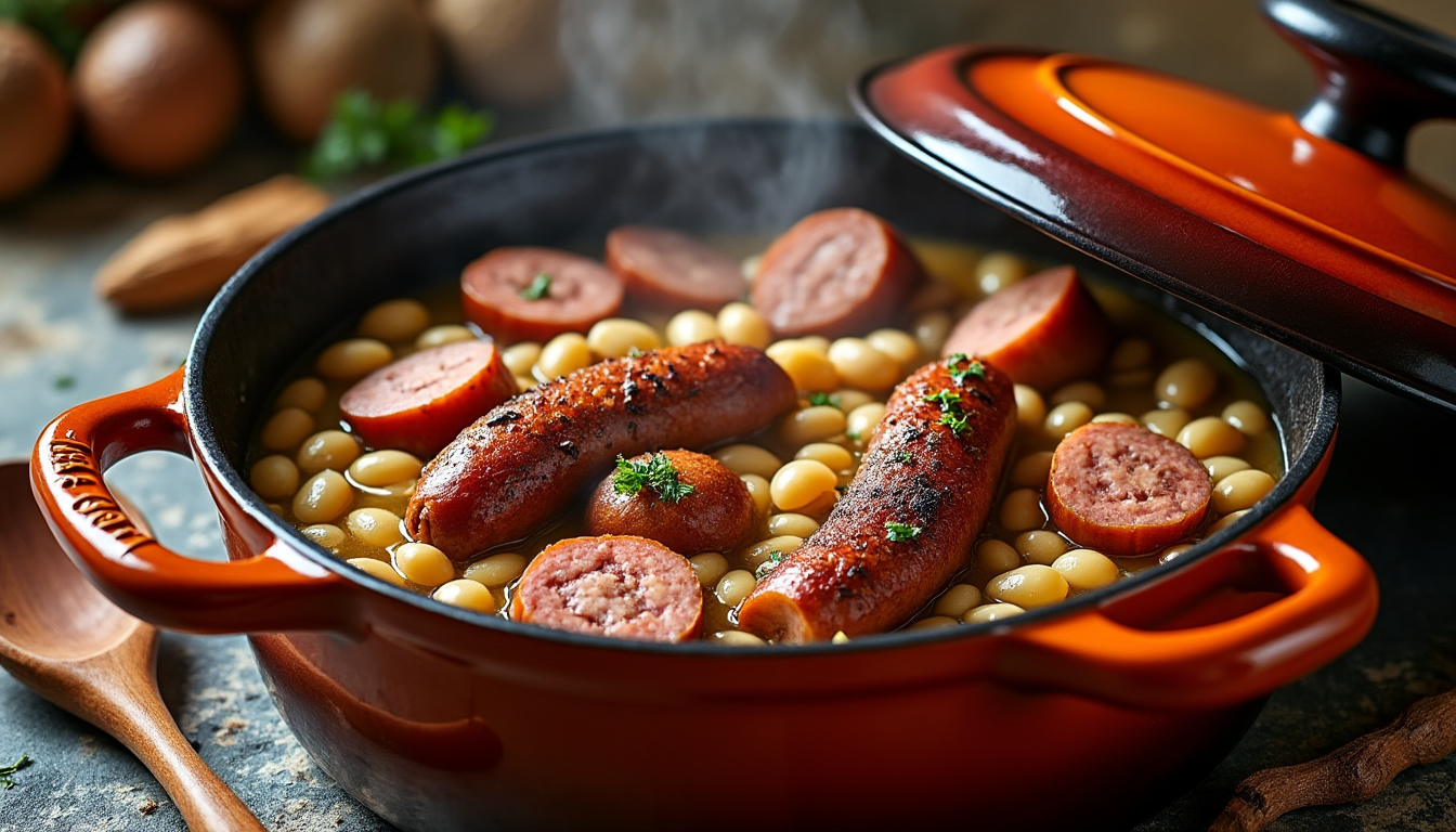 découvrez la recette facile et authentique du cassoulet traditionnel, un plat emblématique de la cuisine française. suivez les étapes simples de marmiton pour réussir ce délice savoureux, parfait pour régaler vos proches.