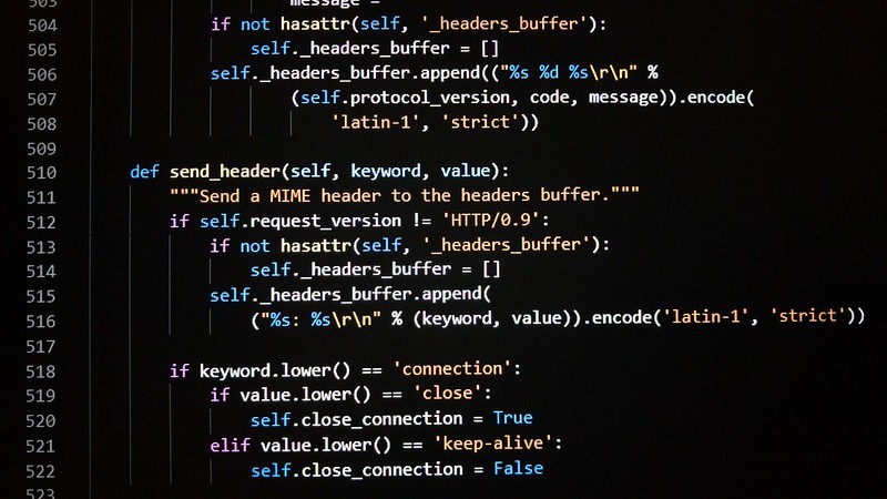 Des lignes de code en langage de programmation Python