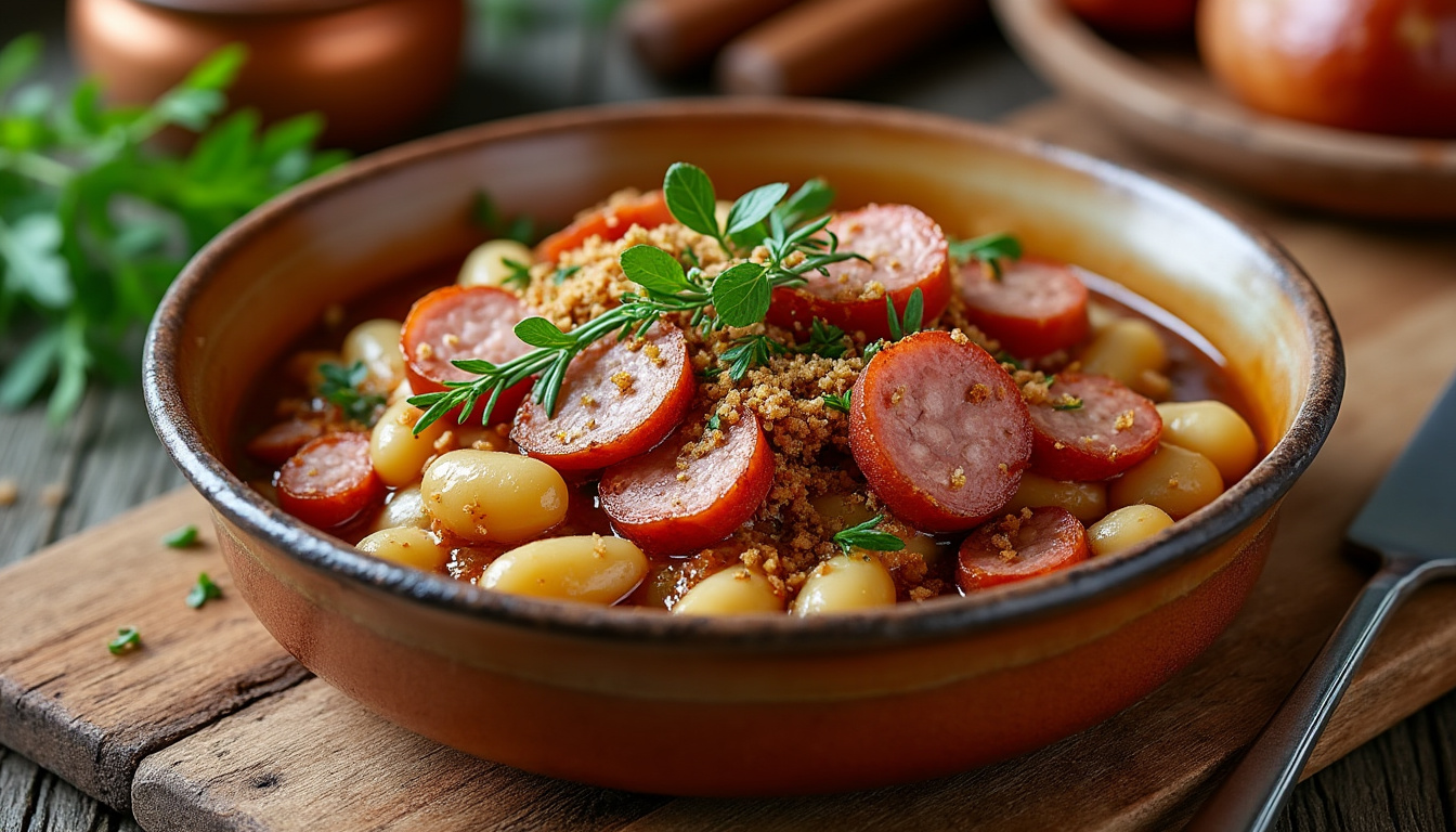 découvrez la recette authentique du cassoulet traditionnel avec marmiton. appréciez la simplicité et la richesse des saveurs dans ce plat emblématique de la cuisine française. suivez nos étapes faciles pour réaliser un cassoulet qui ravira vos convives.