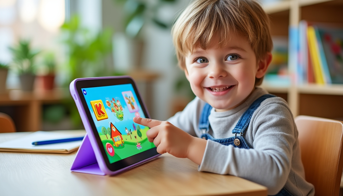 découvrez la tablette tactile pour enfants by gulli, équipée de la technologie kurio. alliant éducation et divertissement, cette tablette offre un contenu adapté pour stimuler l'apprentissage tout en garantissant un environnement sécurisé pour vos enfants.