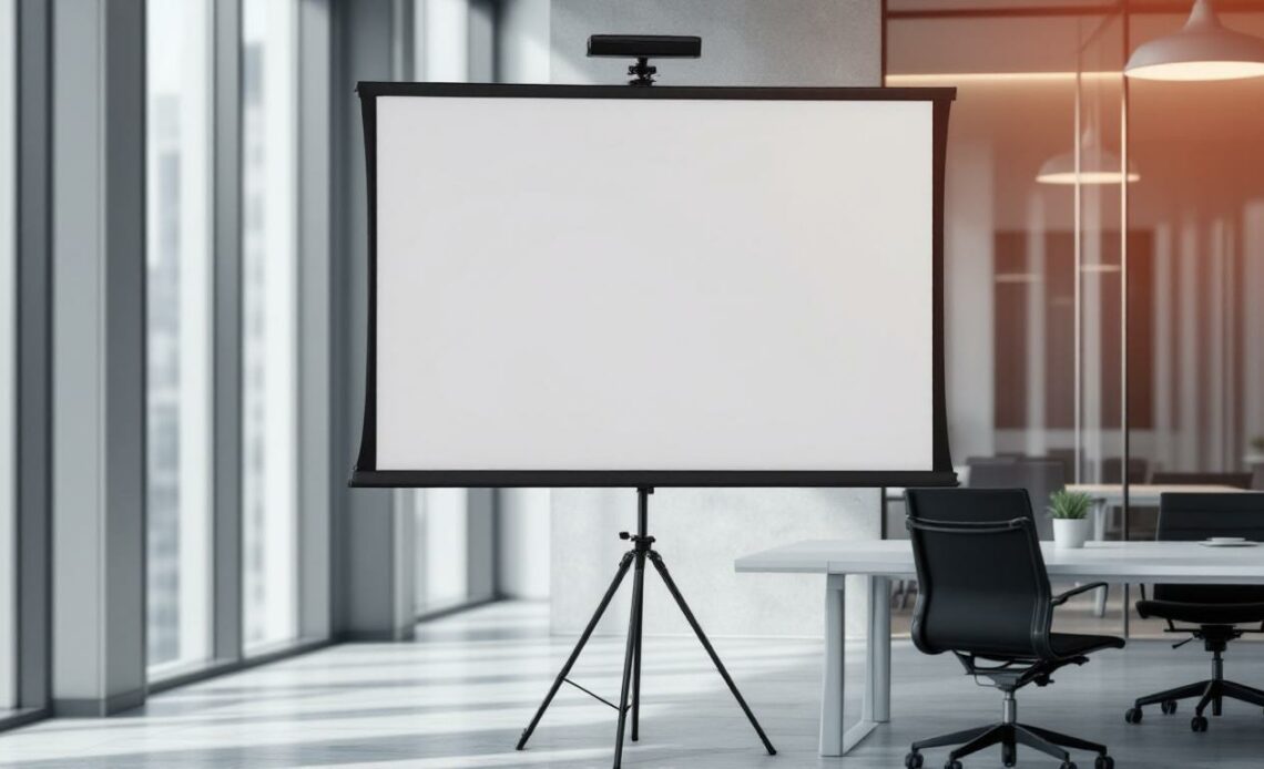 améliorez vos présentations avec un écran de projection sur trépied de haute qualité, facile à installer et idéal pour un rendu professionnel où que vous soyez.