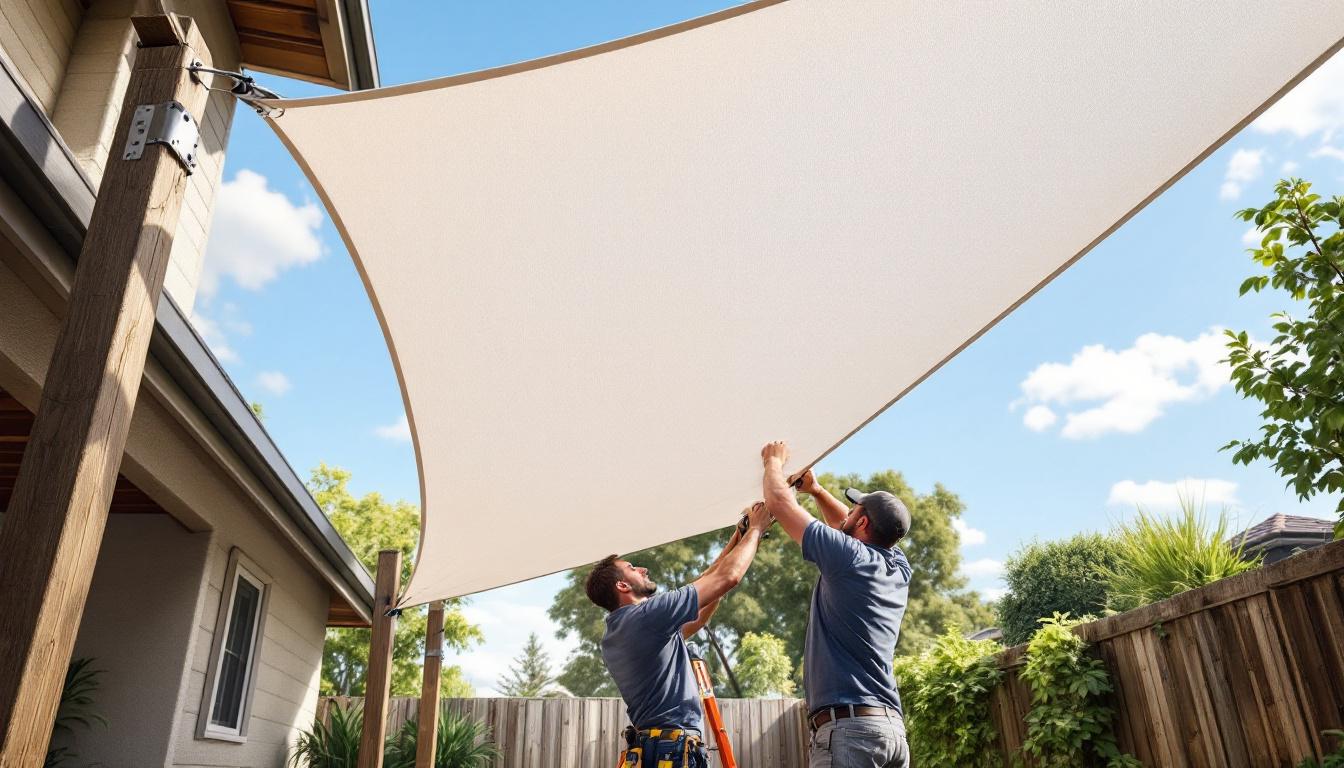 découvrez notre guide étape par étape pour installer facilement une voile d'ombrage triangulaire et profitez d'un espace extérieur ombragé et esthétique.