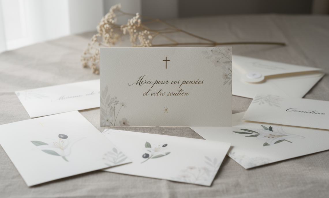 cartes de remerciement après un décès