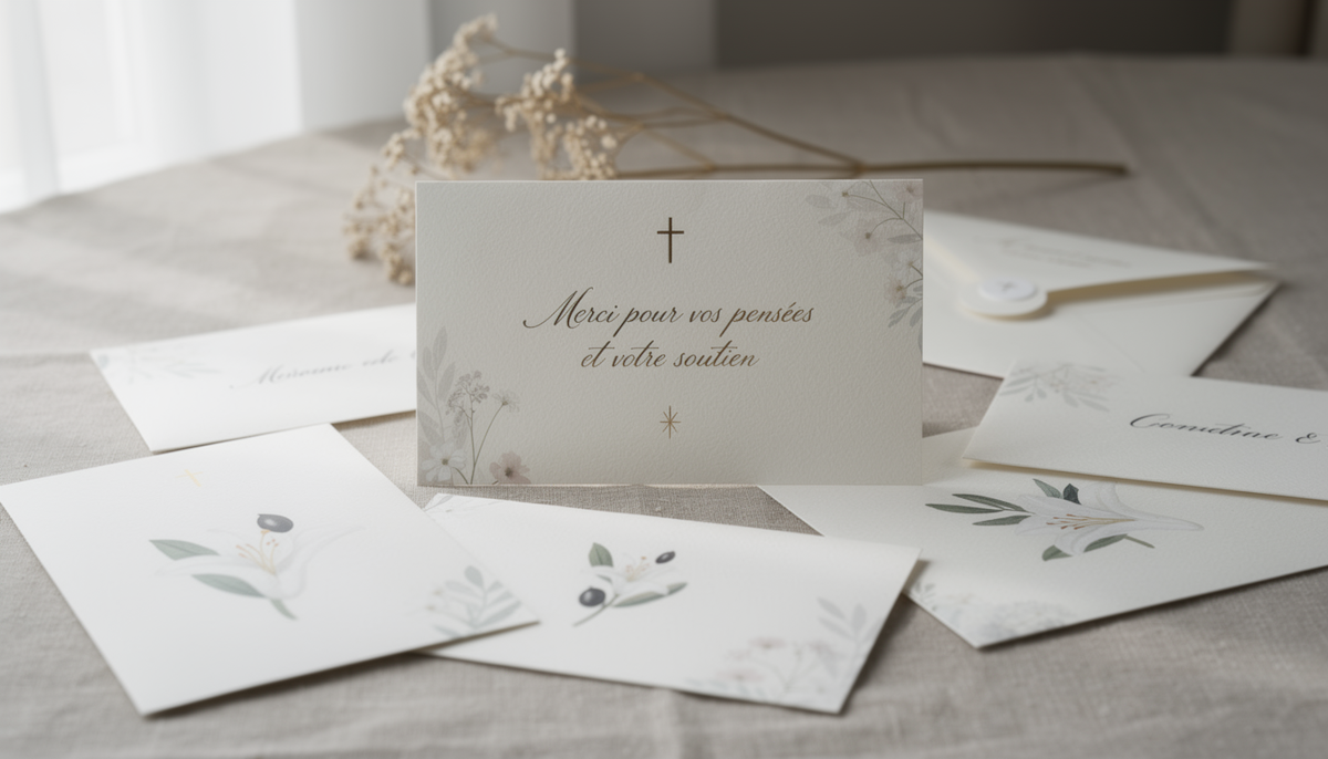 cartes de remerciement après un décès
