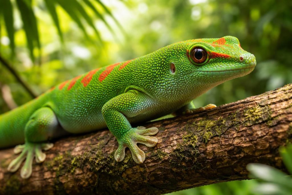 découvrez les traits distinctifs du phelsuma grandis qui le rendent unique et captivant, de ses couleurs éclatantes à ses comportements fascinants.